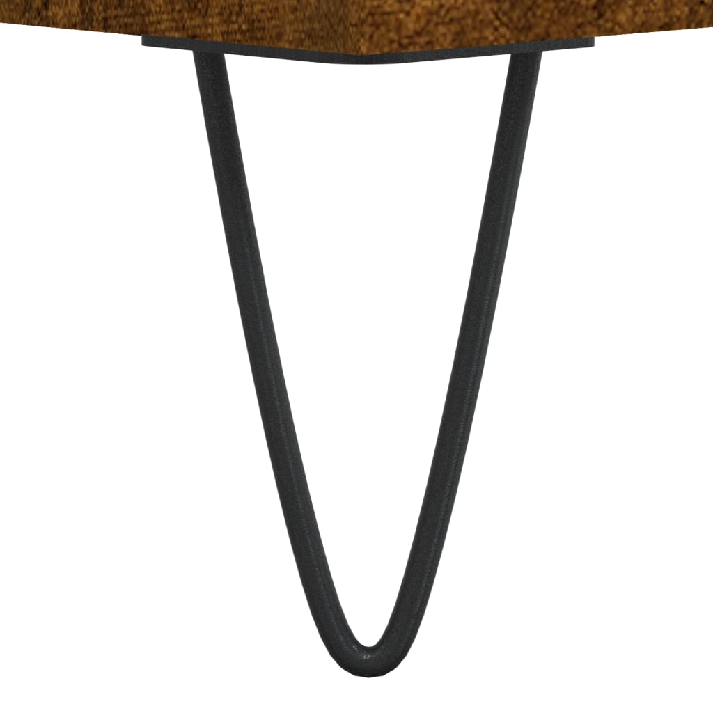 Mesita de noche madera de ingeniería roble ahumado 40x35x50 cm - Imagen 9