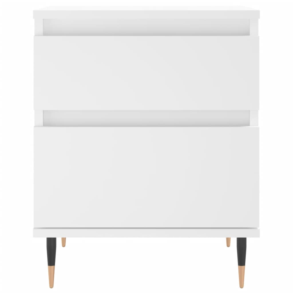 Mesita de noche madera contrachapada blanco 40x35x50 cm - Imagen 5