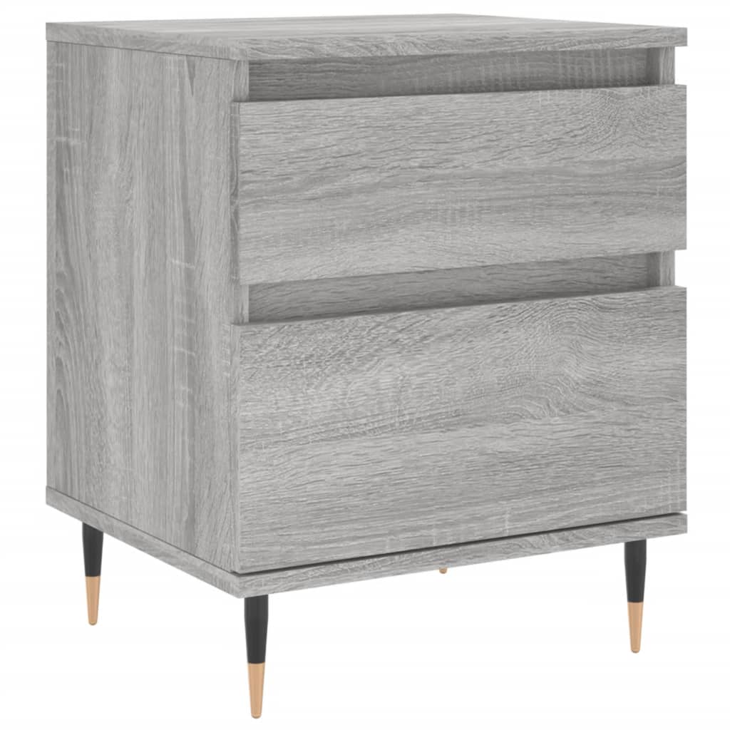 Mesita de noche madera de ingeniería gris Sonoma 40x35x50 cm - Imagen 2