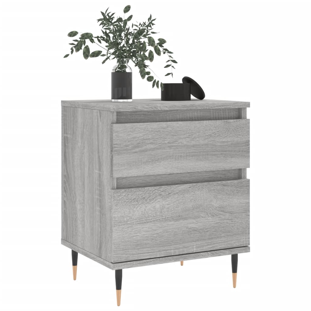 Mesita de noche madera de ingeniería gris Sonoma 40x35x50 cm - Imagen 4