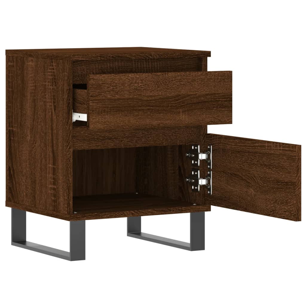 Mesita de noche madera de ingeniería marrón roble 40x35x50 cm - Imagen 6