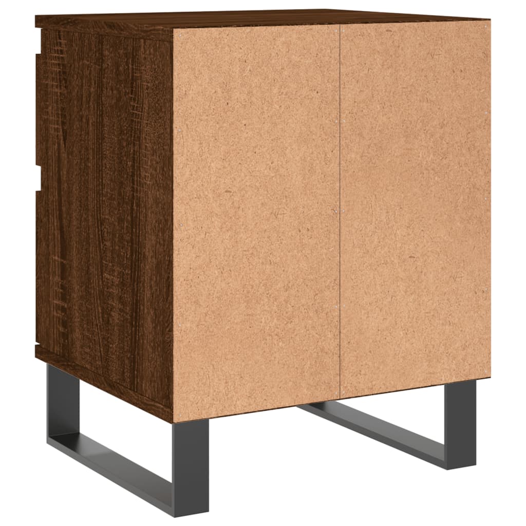 Mesita de noche madera de ingeniería marrón roble 40x35x50 cm - Imagen 8