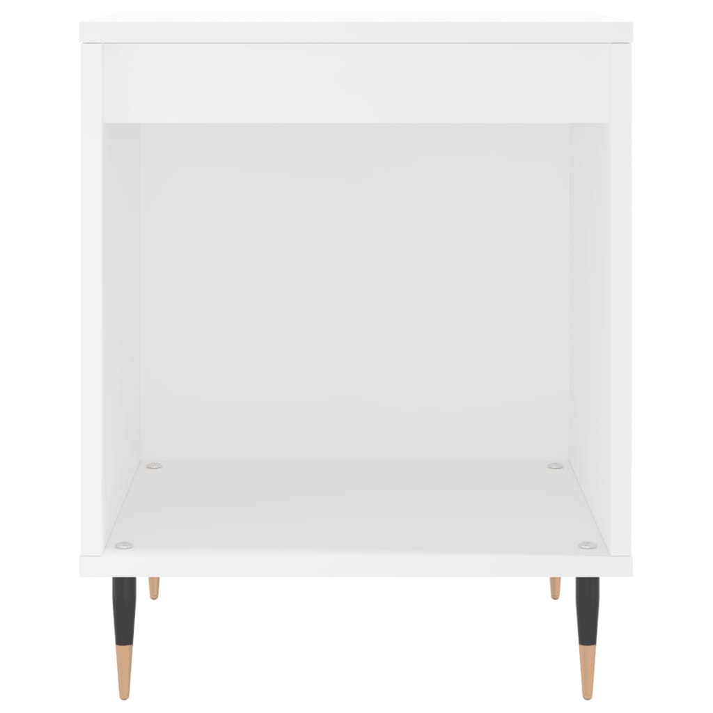 Mesita de noche madera contrachapada blanco 40x35x50 cm - Imagen 4