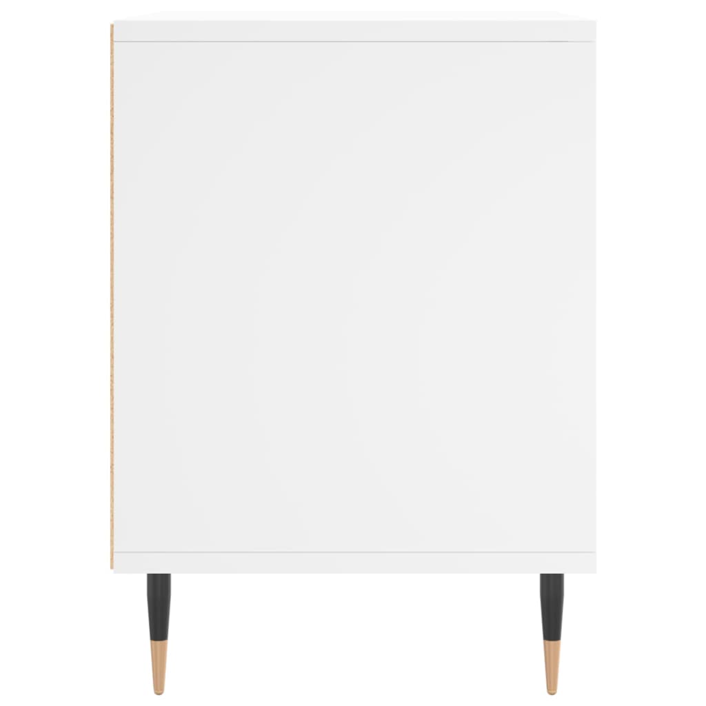 Mesita de noche madera contrachapada blanco 40x35x50 cm - Imagen 5