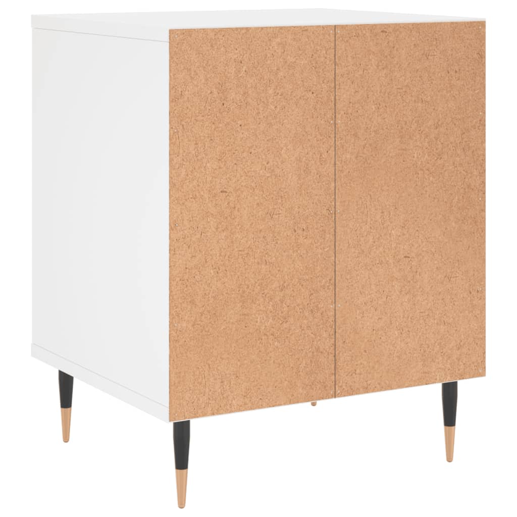 Mesita de noche madera contrachapada blanco 40x35x50 cm - Imagen 6