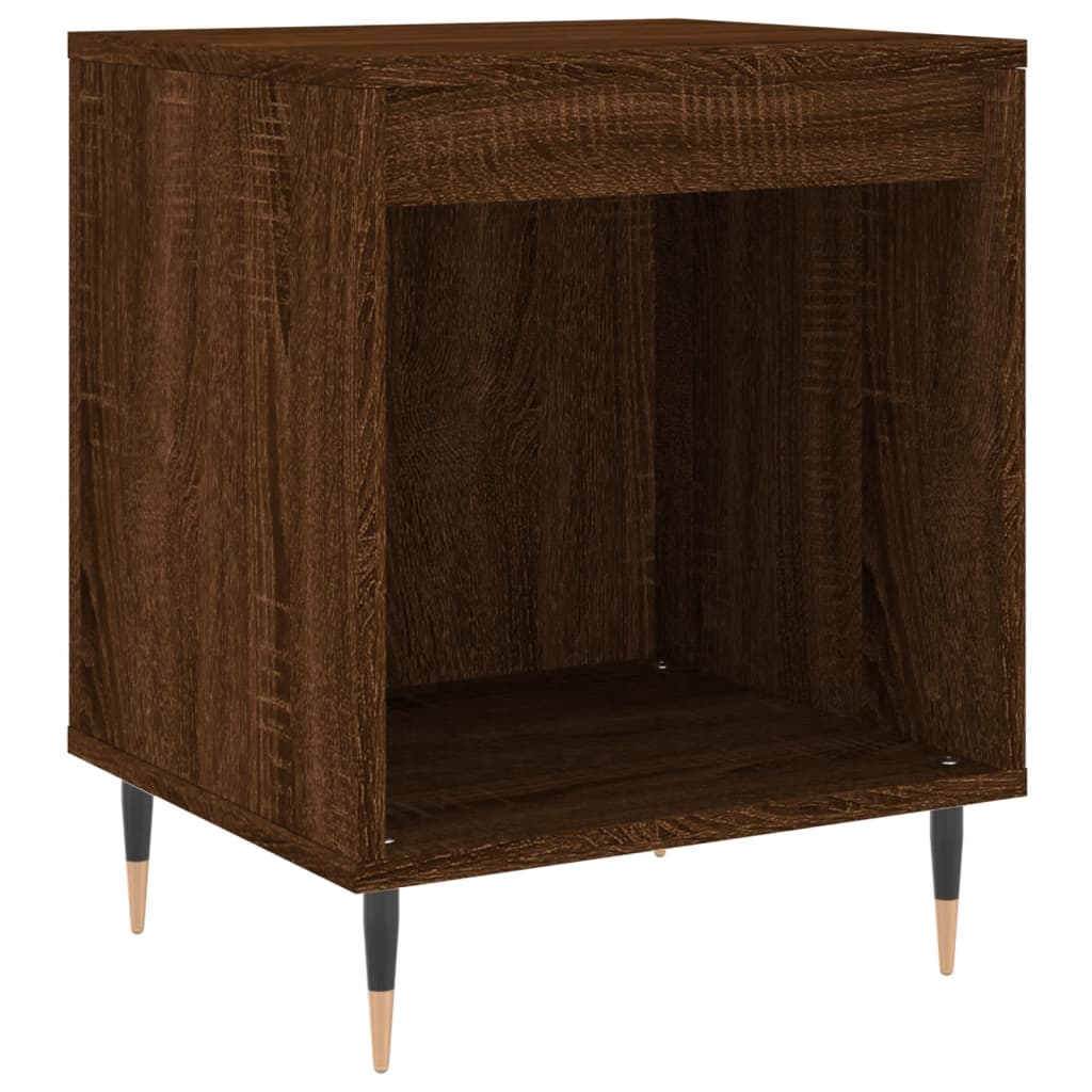 Mesita de noche madera de ingeniería marrón roble 40x35x50 cm - Imagen 2