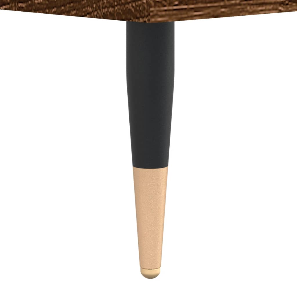 Mesita de noche madera de ingeniería marrón roble 40x35x50 cm - Imagen 7