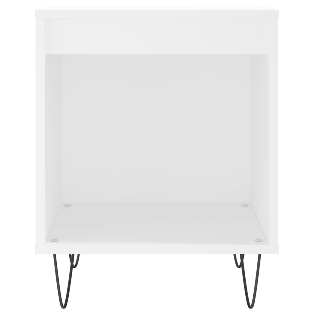 Mesita de noche madera contrachapada blanco 40x35x50 cm - Imagen 4