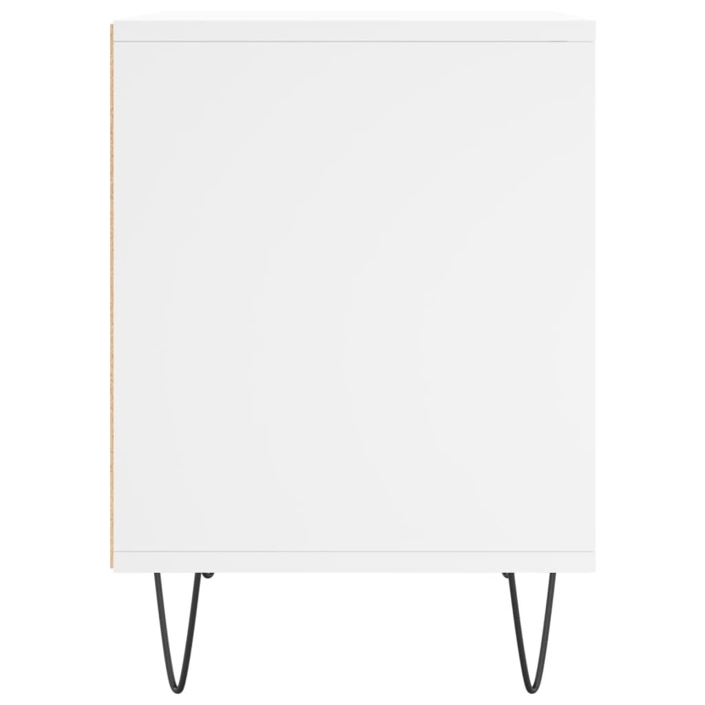 Mesita de noche madera contrachapada blanco 40x35x50 cm - Imagen 5
