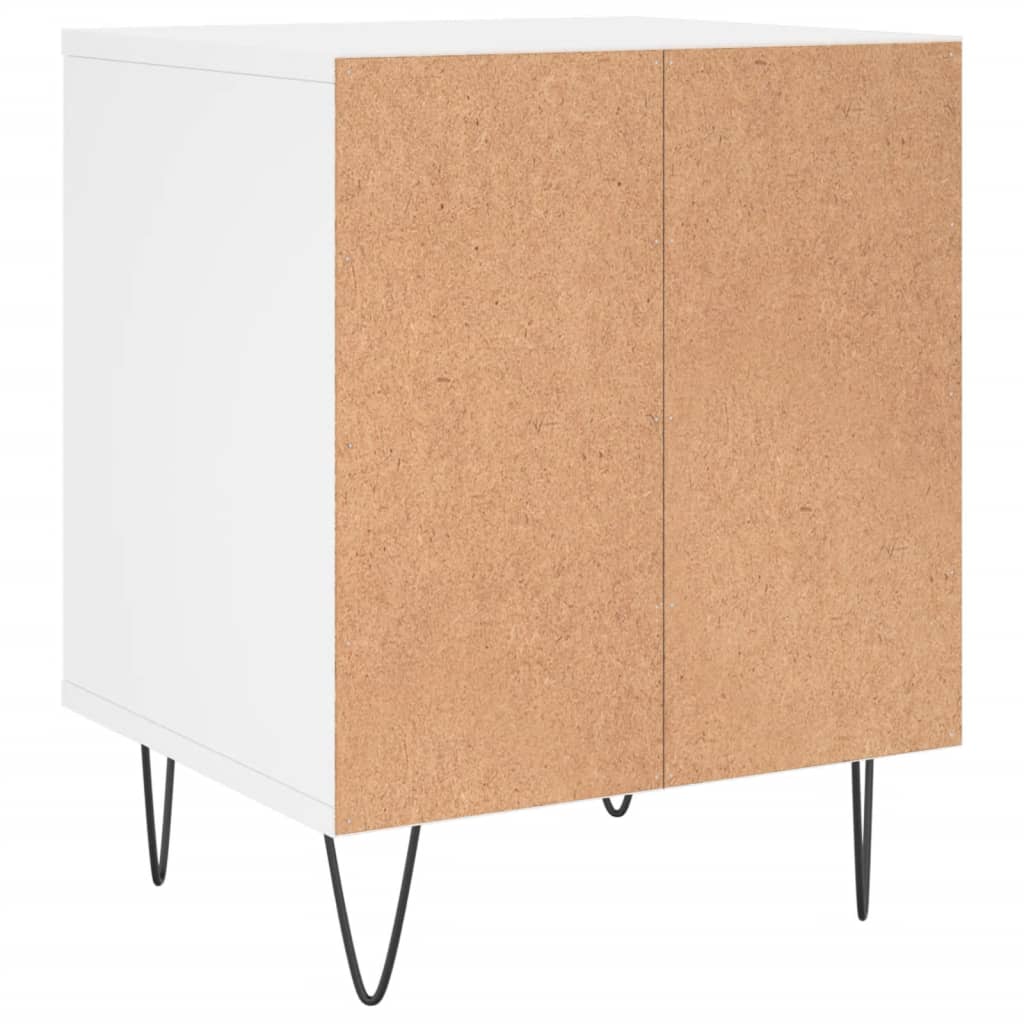 Mesita de noche madera contrachapada blanco 40x35x50 cm - Imagen 6