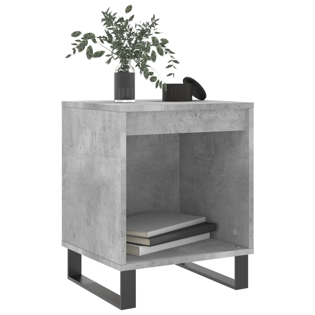Mesita de noche madera de ingeniería gris hormigón 40x35x50 cm - Imagen 3