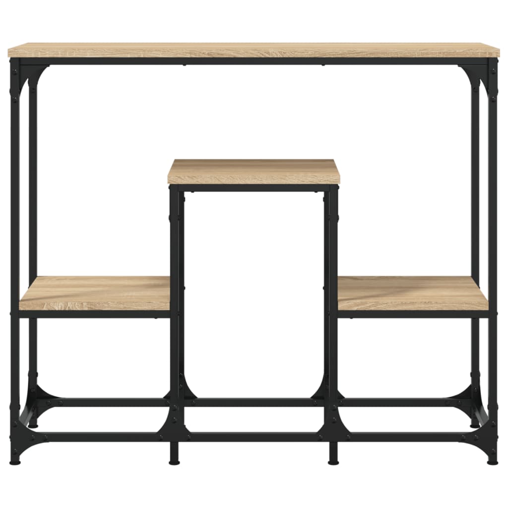 Mesa consola de madera de ingeniería roble Sonoma 89,5x28x76 cm - Imagen 4