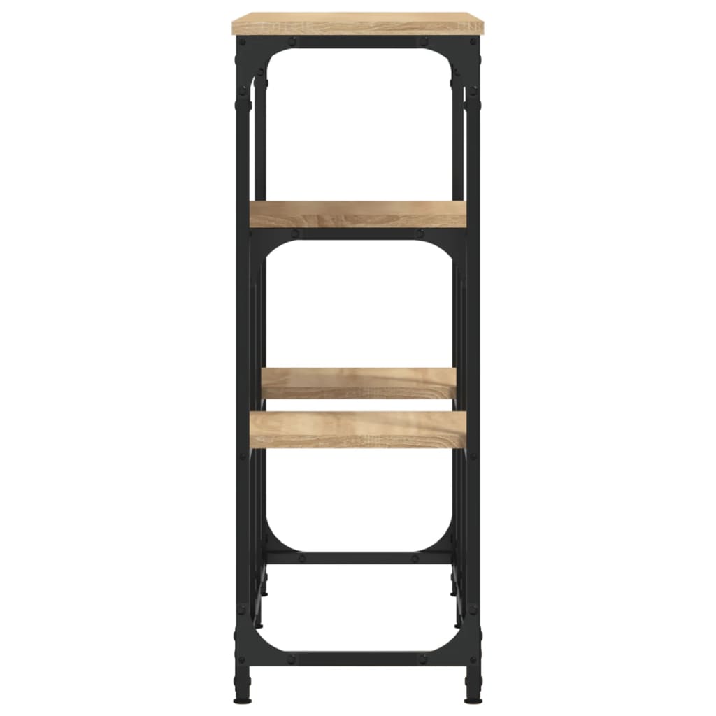 Mesa consola de madera de ingeniería roble Sonoma 89,5x28x76 cm - Imagen 5
