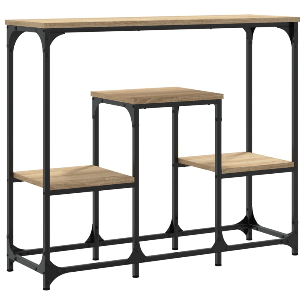 Mesa consola de madera de ingeniería roble Sonoma 89,5x28x76 cm - Imagen 6