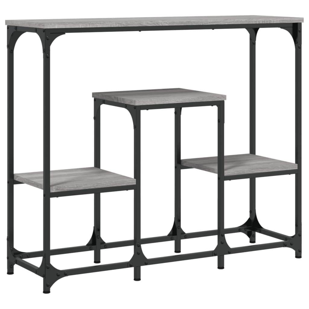 Mesa consola madera de ingeniería gris Sonoma 89,5x28x76 cm - Imagen 2