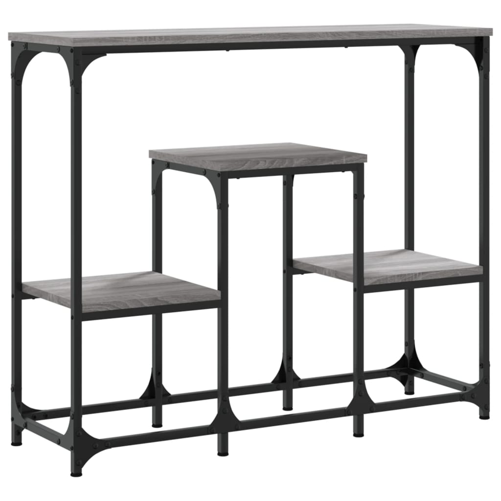 Mesa consola madera de ingeniería gris Sonoma 89,5x28x76 cm - Imagen 6
