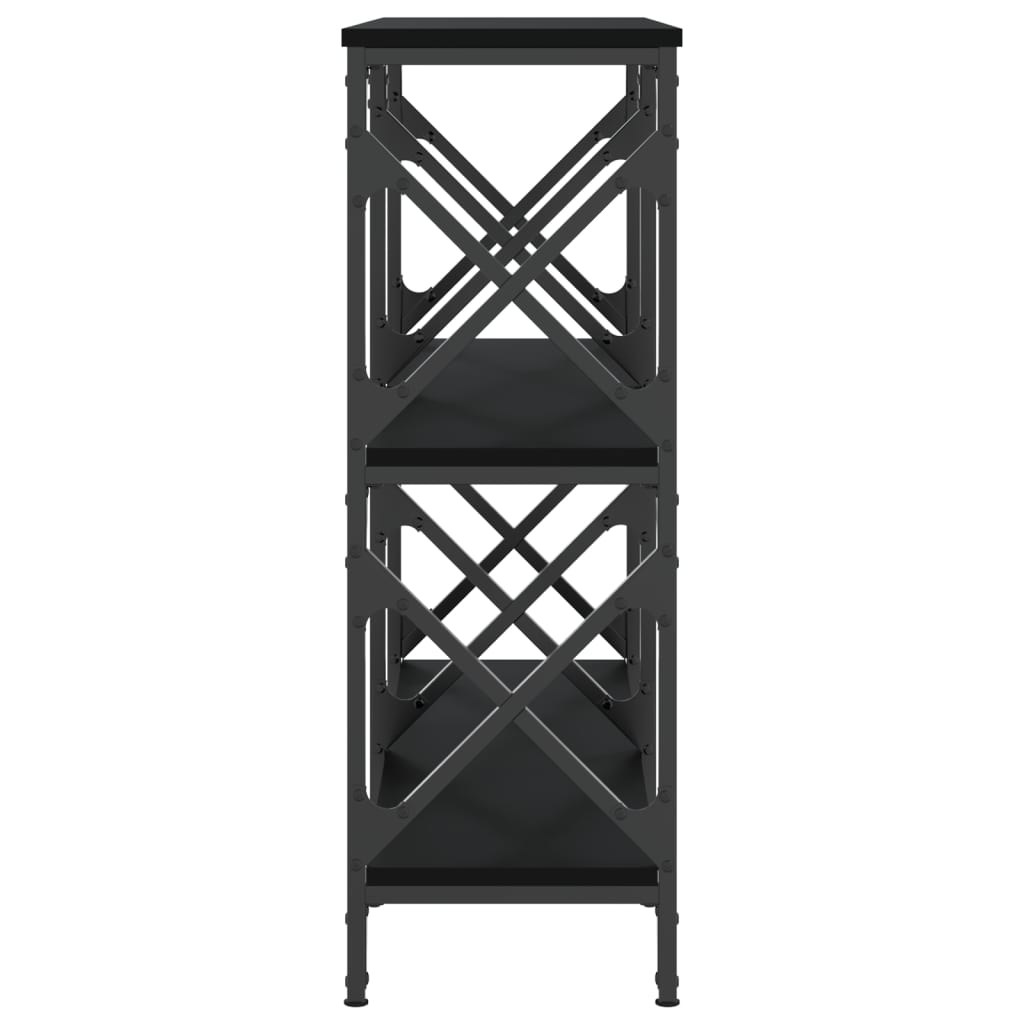 Mesa consola madera de ingeniería negra 100x28x80,5 cm - Imagen 5