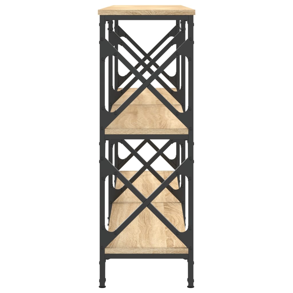 Mesa consola madera de ingeniería roble Sonoma 156x28x80,5 cm - Imagen 5