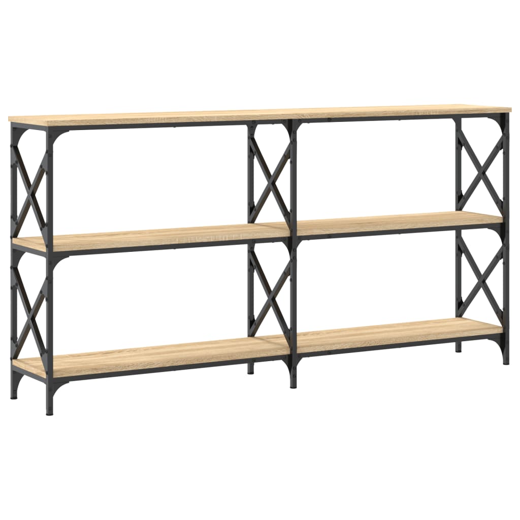 Mesa consola madera de ingeniería roble Sonoma 156x28x80,5 cm - Imagen 6