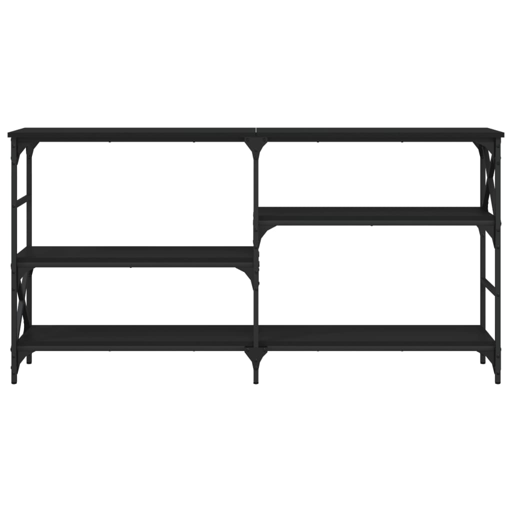 Mesa consola madera de ingeniería negra 150x29x76,5 cm - Imagen 4