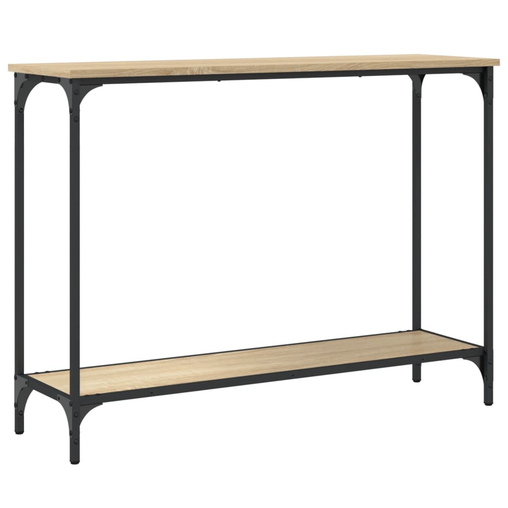 Mesa consola madera de ingeniería roble Sonoma 101x30,5x75 cm - Imagen 6