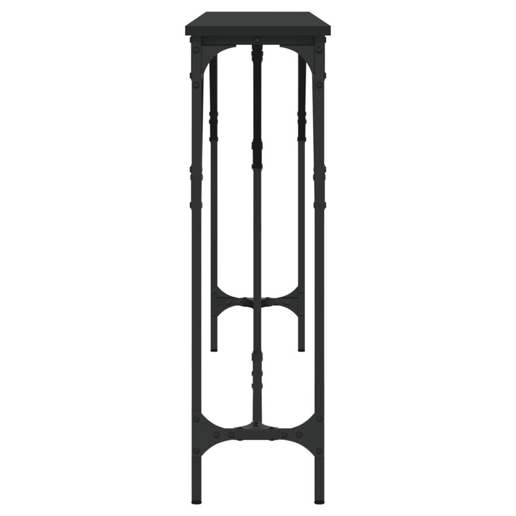 Mesa consola madera de ingeniería negro 180x23x75 cm - Imagen 5
