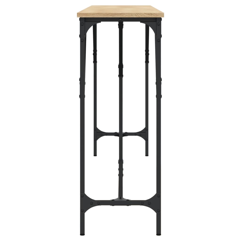 Mesa consola madera de ingeniería roble Sonoma 200x29x75 cm - Imagen 5