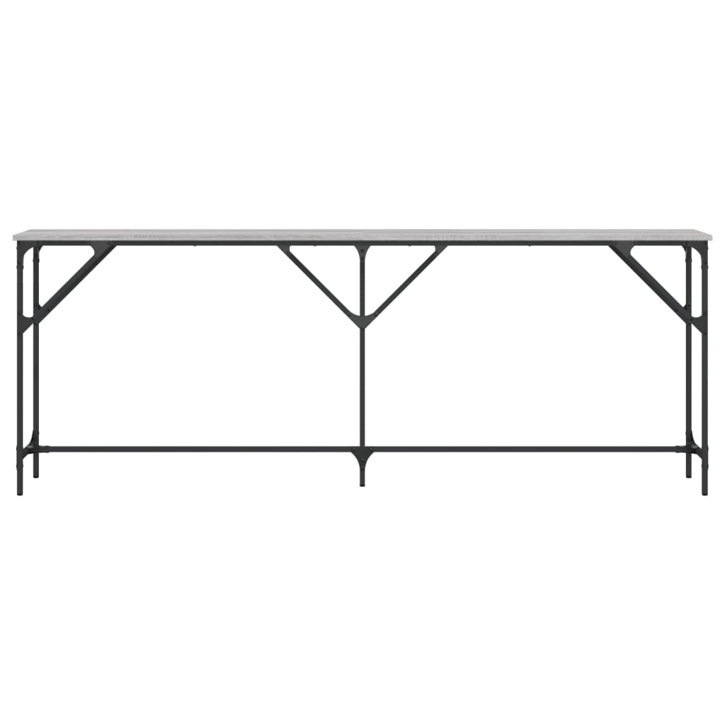 Mesa consola madera de ingeniería gris Sonoma 200x29x75 cm - Imagen 4