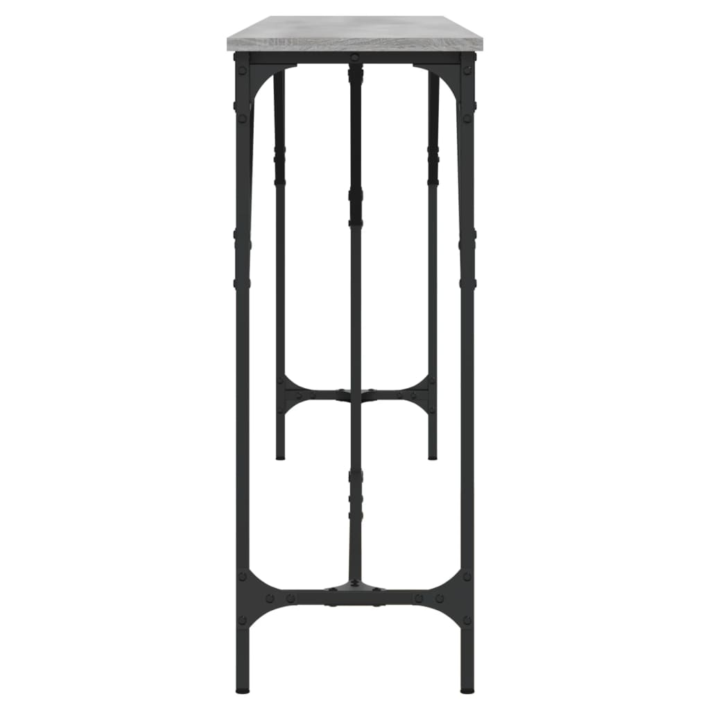 Mesa consola madera de ingeniería gris Sonoma 200x29x75 cm - Imagen 5