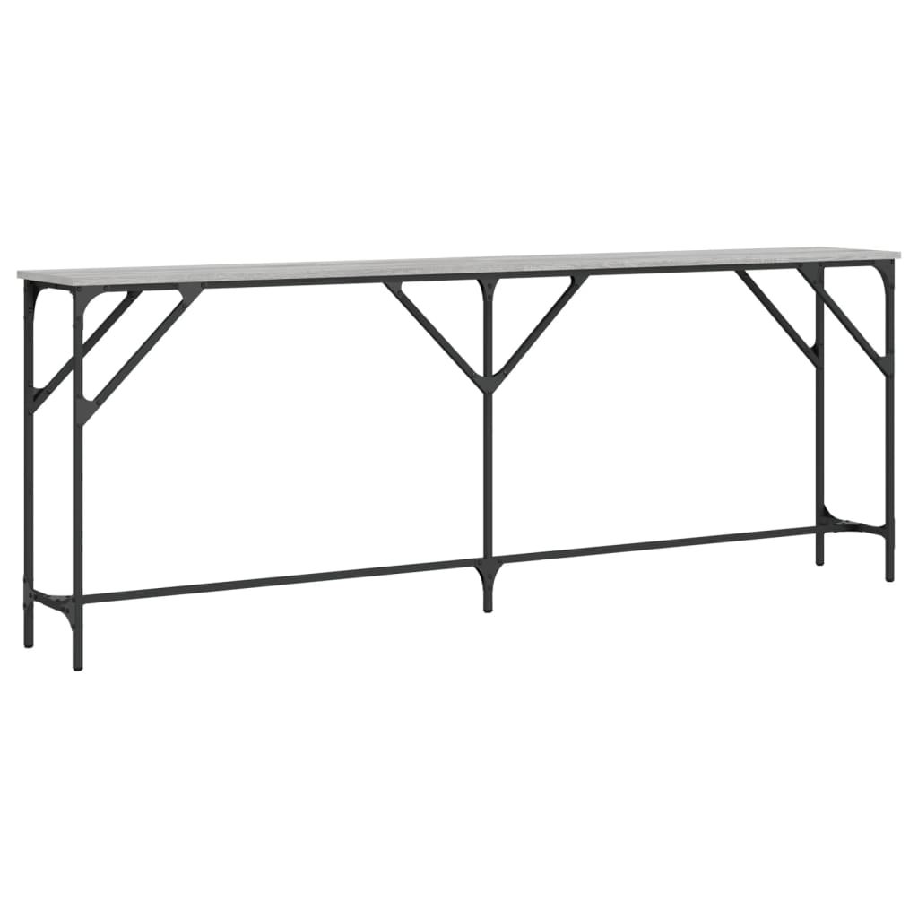 Mesa consola madera de ingeniería gris Sonoma 200x29x75 cm - Imagen 6