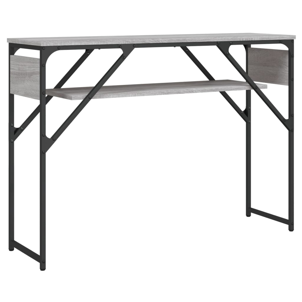 Mesa consola estante madera ingeniería Sonoma gris 105x30x75 cm - Imagen 2