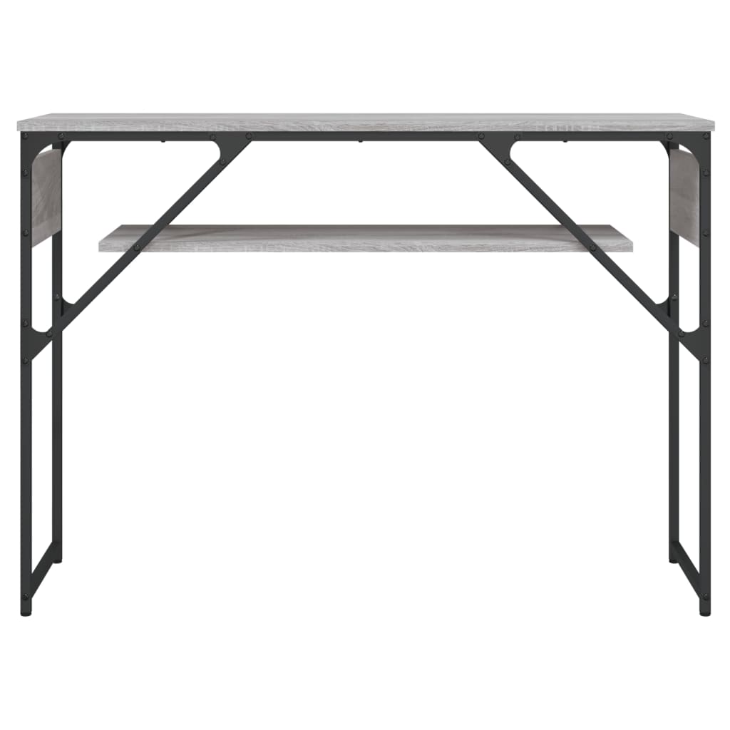 Mesa consola estante madera ingeniería Sonoma gris 105x30x75 cm - Imagen 4