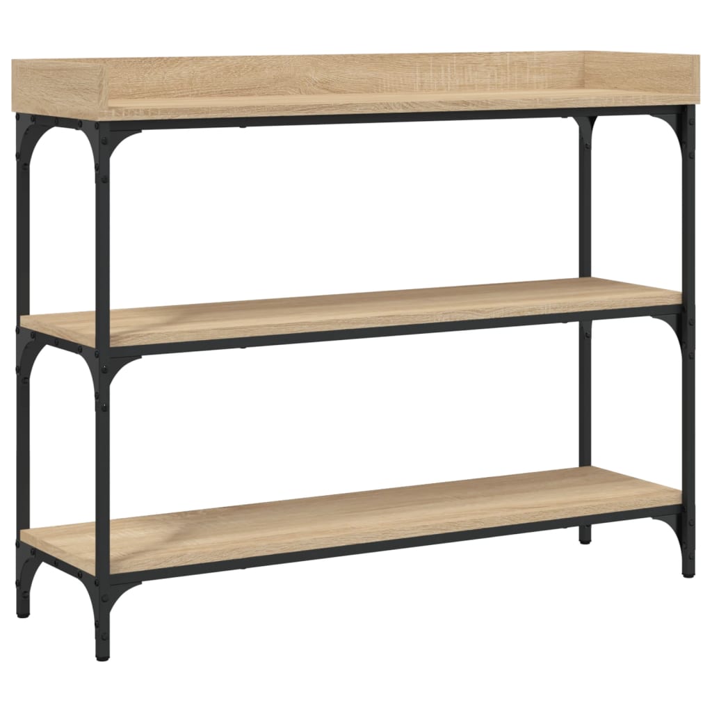 Mesa consola con estantes roble Sonoma 100x30x80 cm - Imagen 2