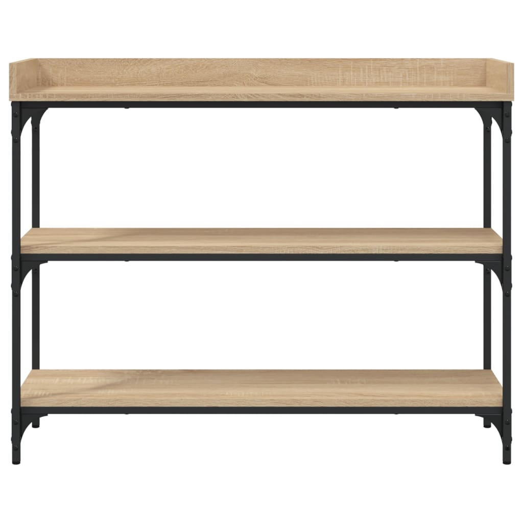 Mesa consola con estantes roble Sonoma 100x30x80 cm - Imagen 4