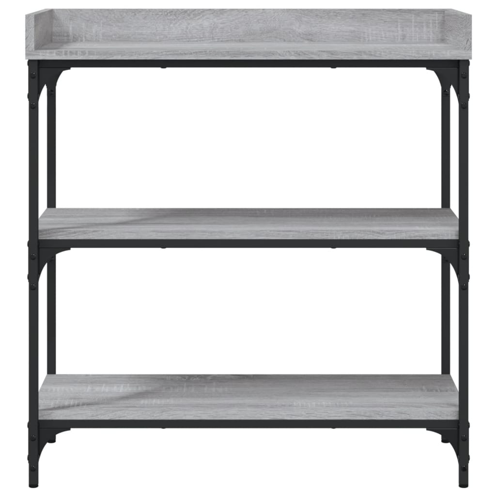 Mesa consola con estantes gris Sonoma 75x30x80 cm - Imagen 4