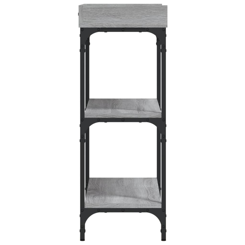 Mesa consola con estantes gris Sonoma 75x30x80 cm - Imagen 5