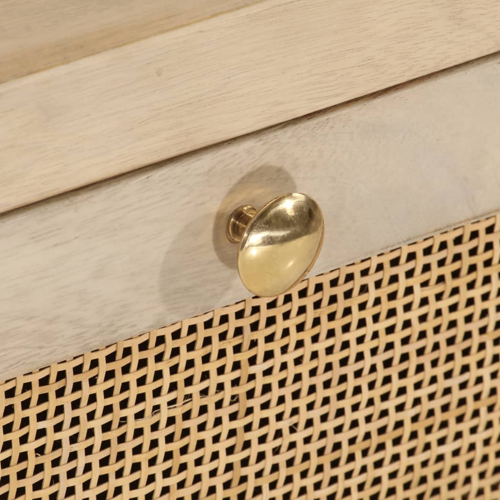 Mesita de noche madera maciza de mango y hierro 40x30x50 cm - Imagen 8