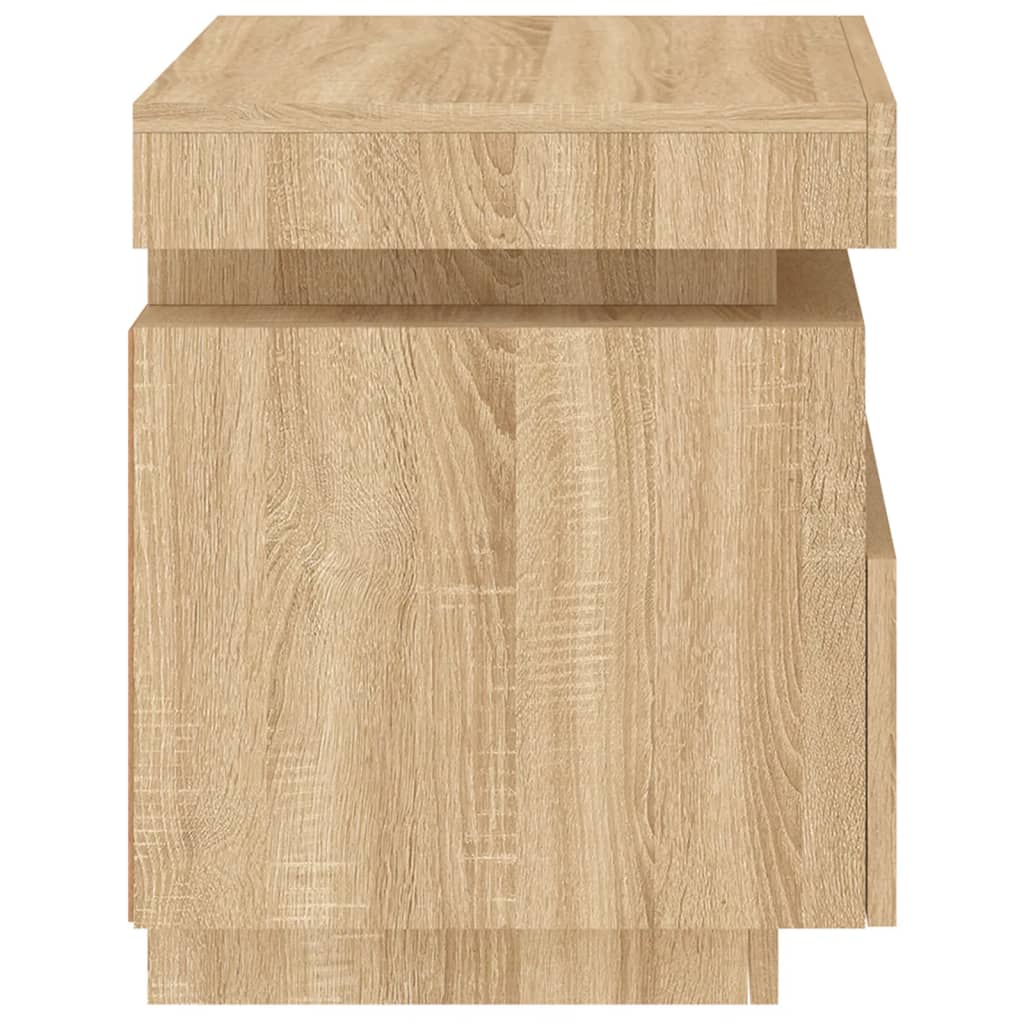 Mesita de noche con luces LED roble Sonoma 40x39x48,5 cm - Imagen 8