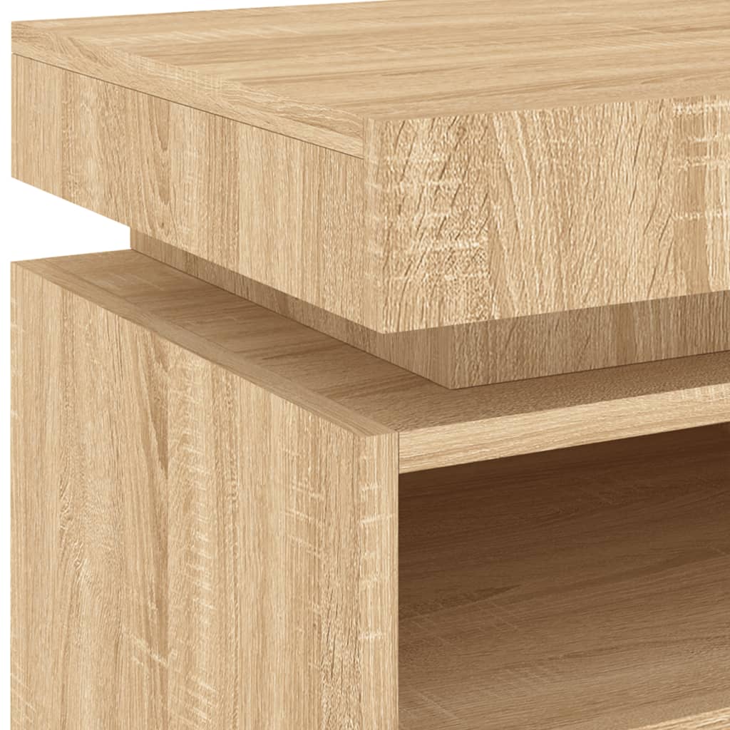 Mesita de noche con luces LED roble Sonoma 40x39x48,5 cm - Imagen 10