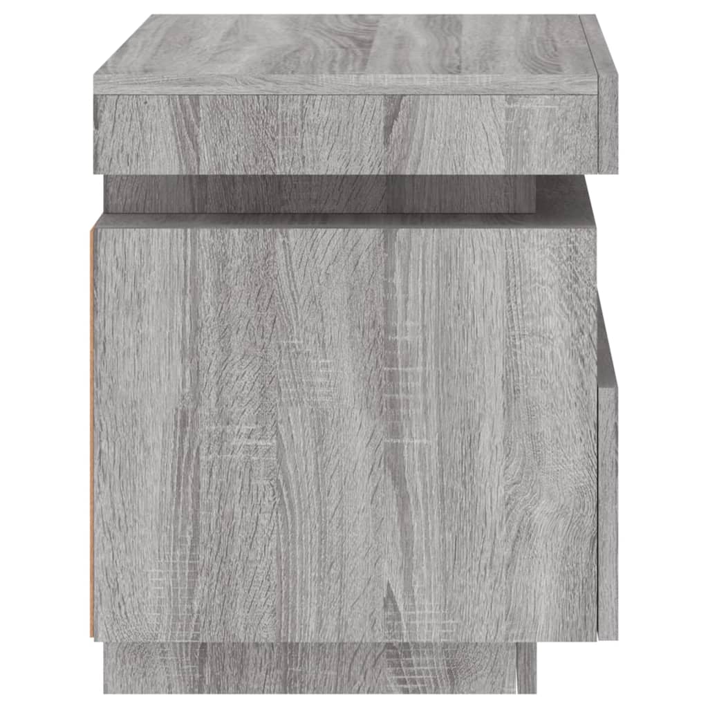 Mesita de noche con luces LED gris Sonoma 40x39x48,5 cm - Imagen 8
