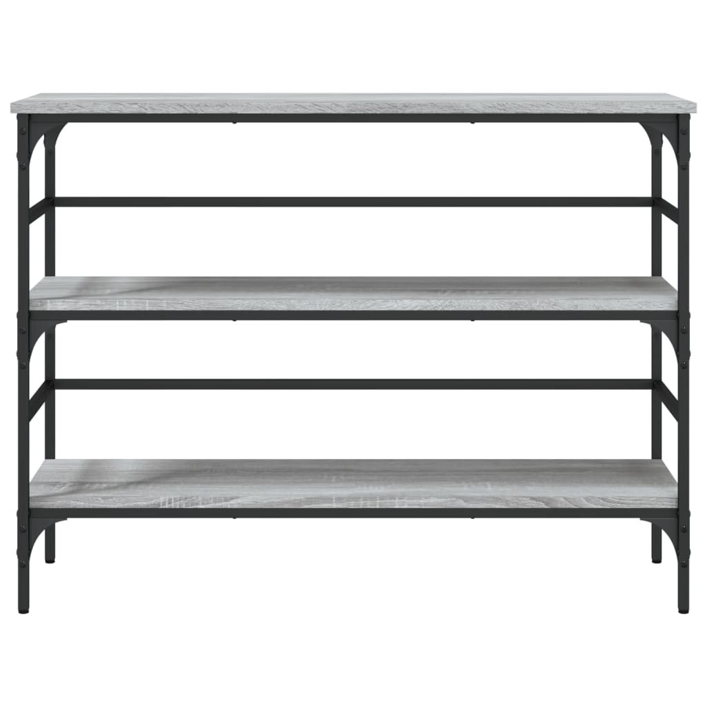Mesa consola madera de ingeniería gris Sonoma 100x32x75 cm - Imagen 5