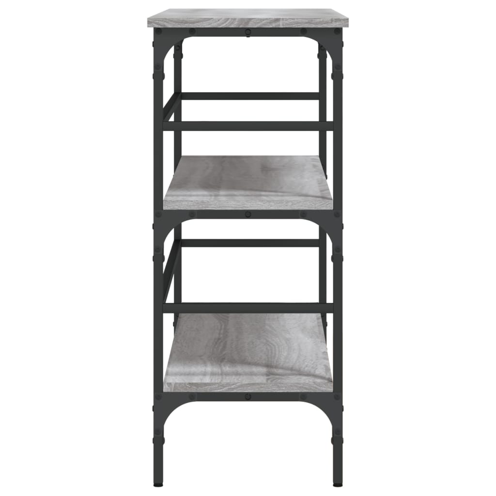 Mesa consola madera de ingeniería gris Sonoma 100x32x75 cm - Imagen 6