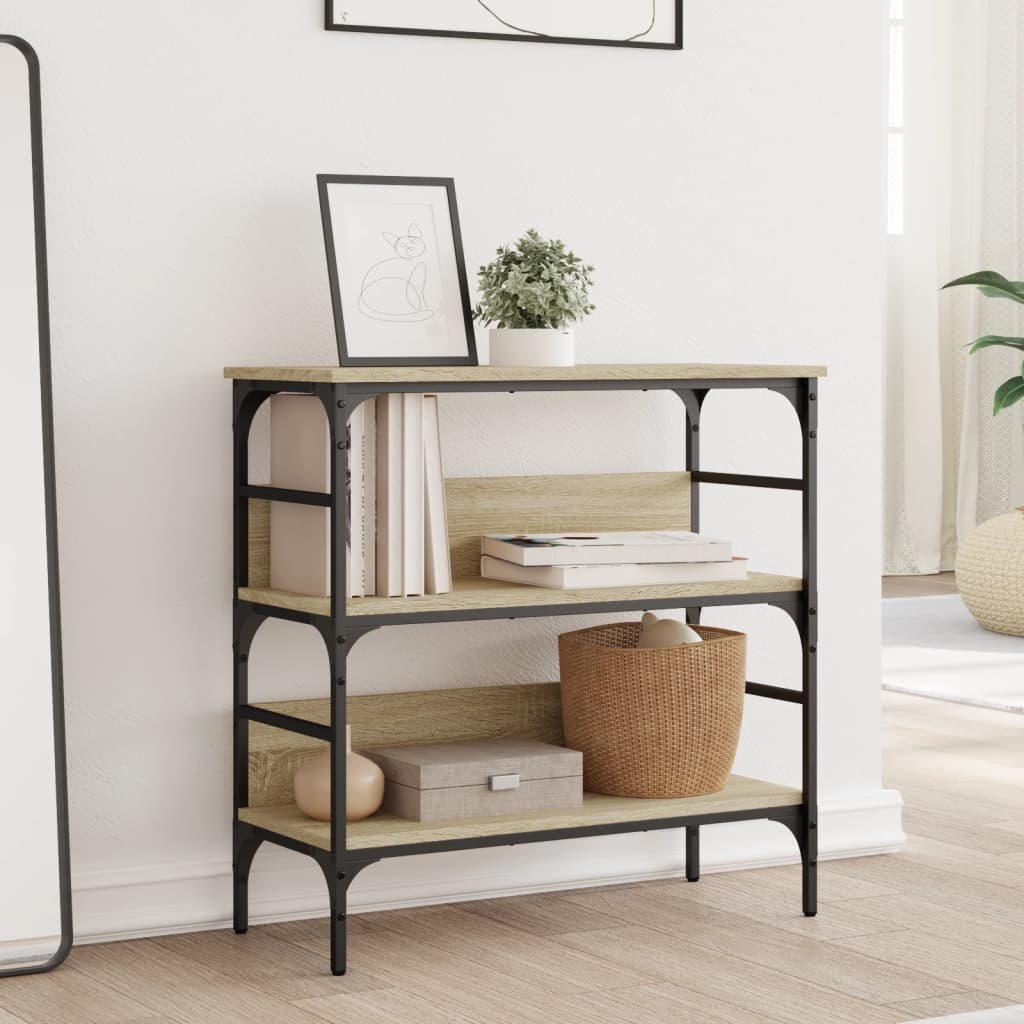 Mesa consola madera de ingeniería roble Sonoma 75x32x75 cm - Imagen 3