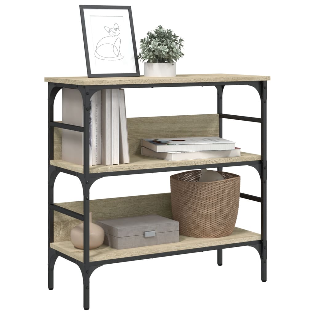 Mesa consola madera de ingeniería roble Sonoma 75x32x75 cm - Imagen 4