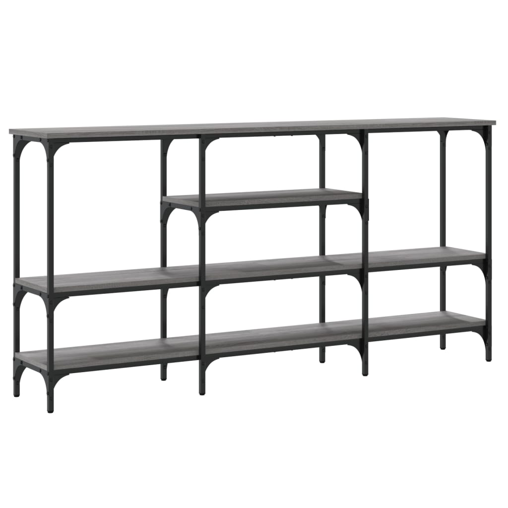 Mesa consola madera de ingeniería gris Sonoma 160x29x80 cm - Imagen 7