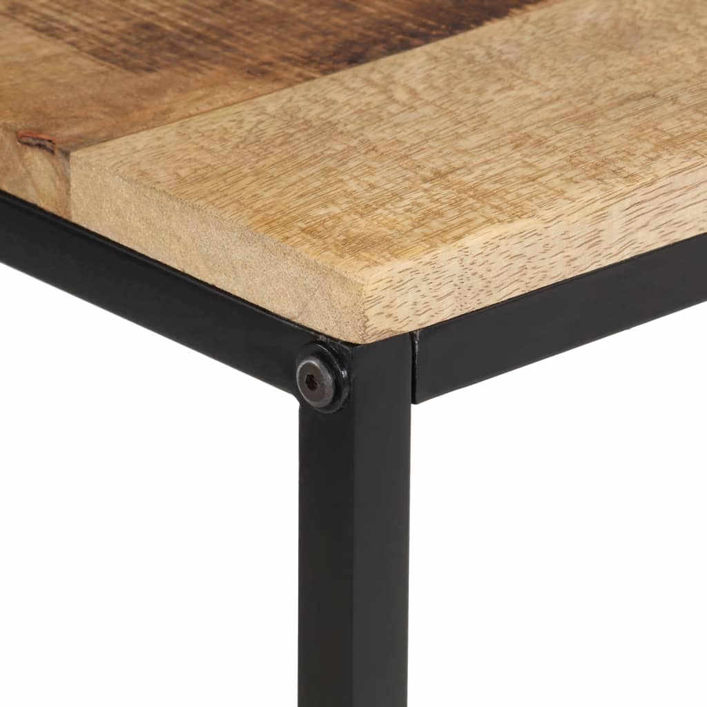 Mesa consola madera maciza de mango rugosa 70x35x70 cm - Imagen 4