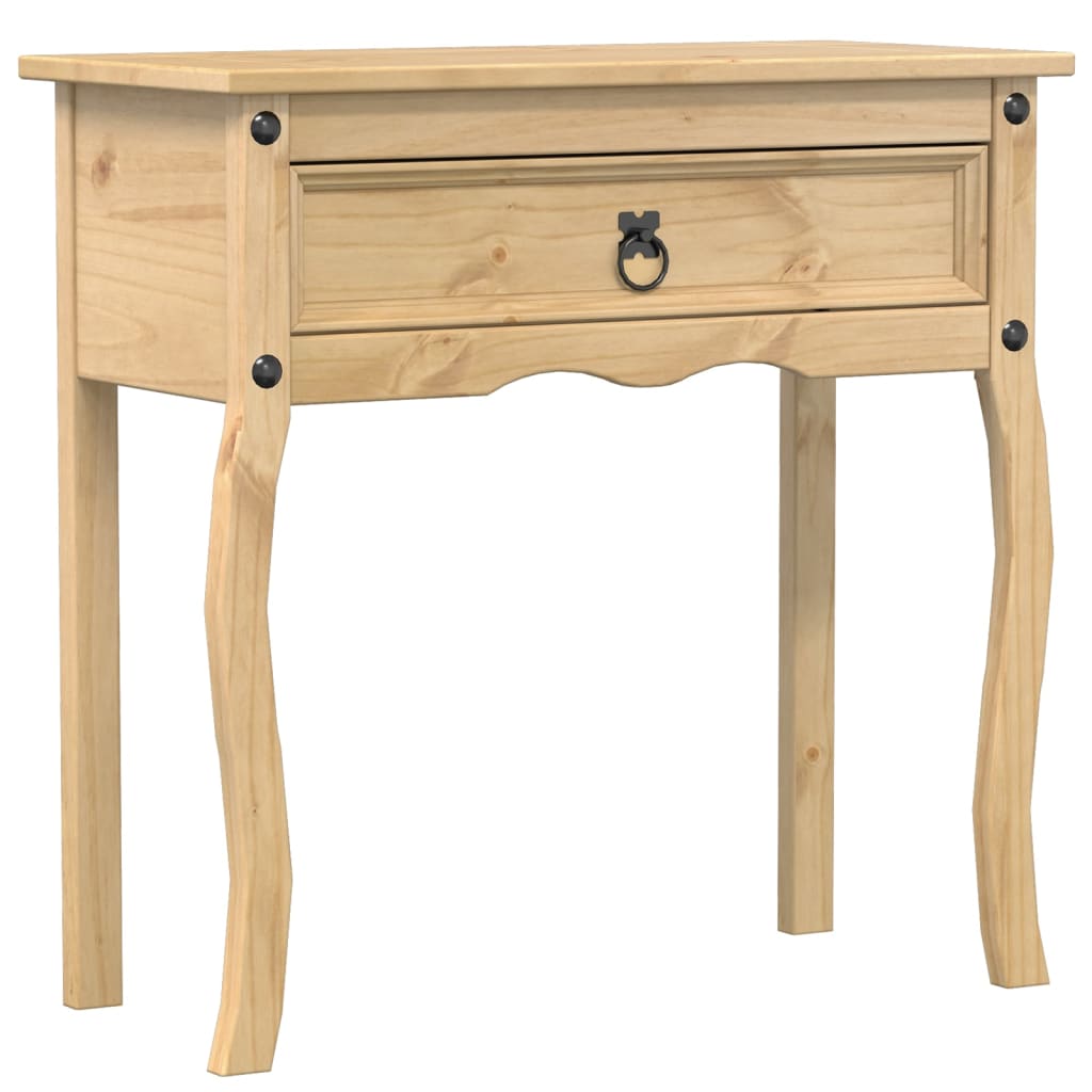 Mesa consola Corona madera maciza de pino 73x35x73 cm - Imagen 2