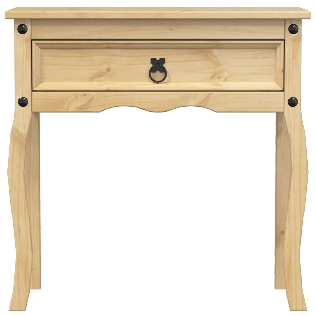 Mesa consola Corona madera maciza de pino 73x35x73 cm - Imagen 4