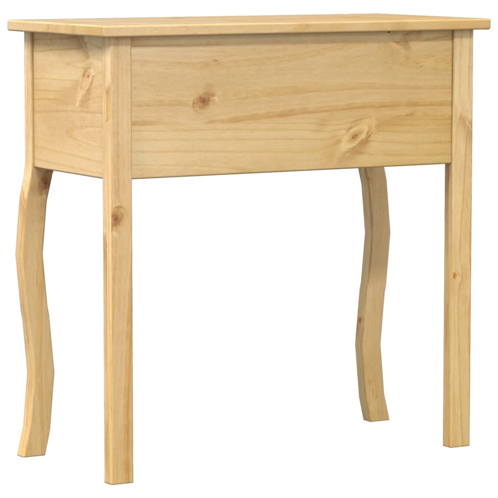 Mesa consola Corona madera maciza de pino 73x35x73 cm - Imagen 6