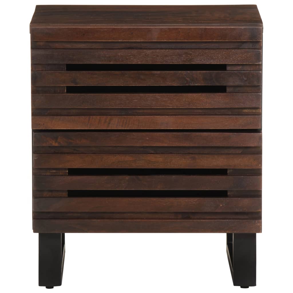 Mesita de noche de madera maciza de mango 40x34x46 cm - Imagen 3